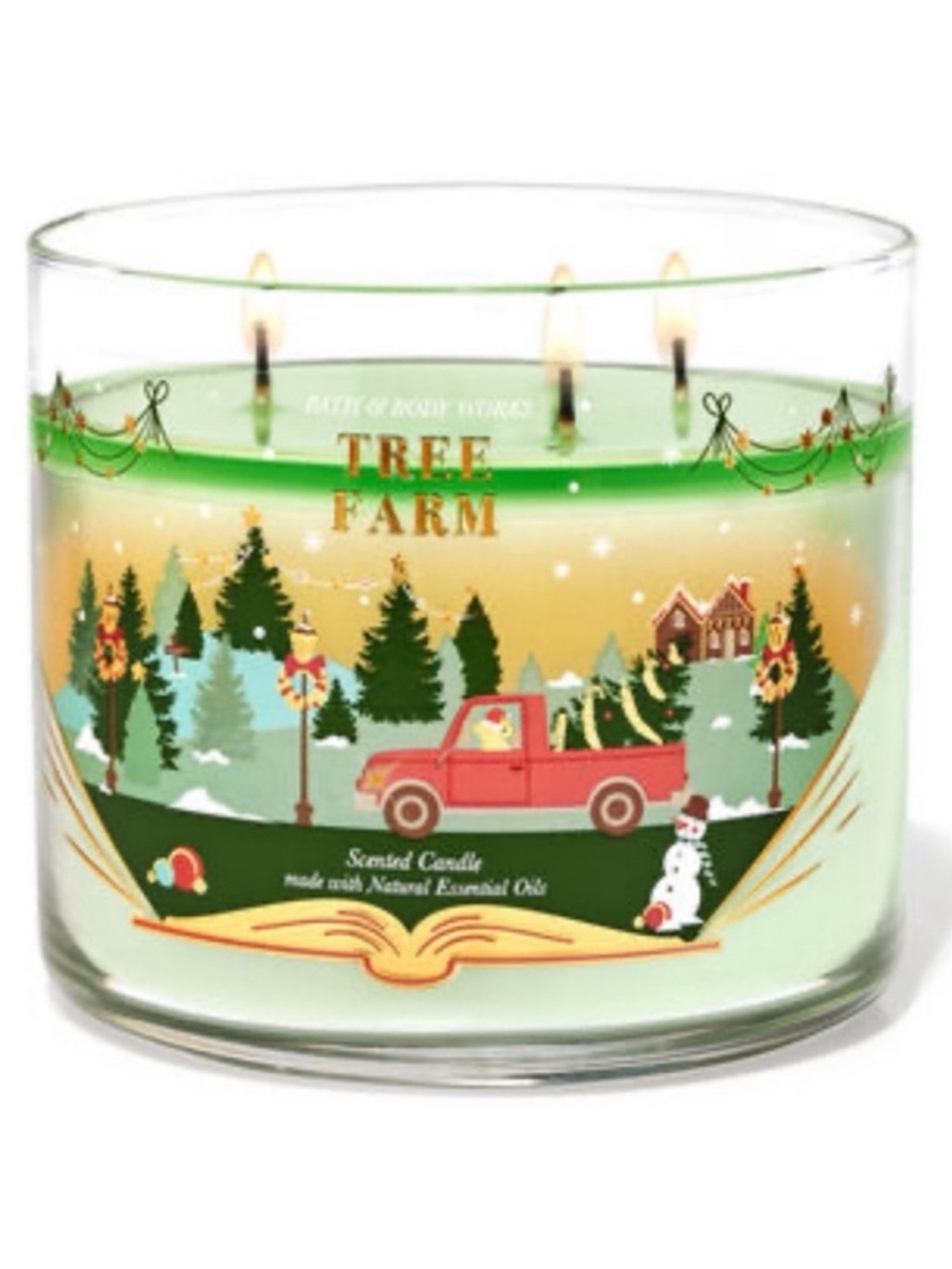 Bath & Body Works Tree Farm 3 Wick Candle With Decorative Lid